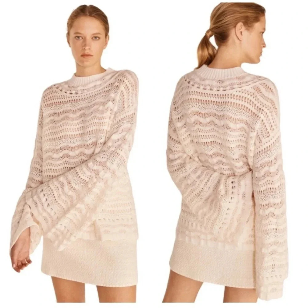 Rebecca Taylor Textured Lace Sweater